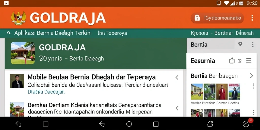 Antarmuka aplikasi GOLDRAJA yang menampilkan berita daerah.