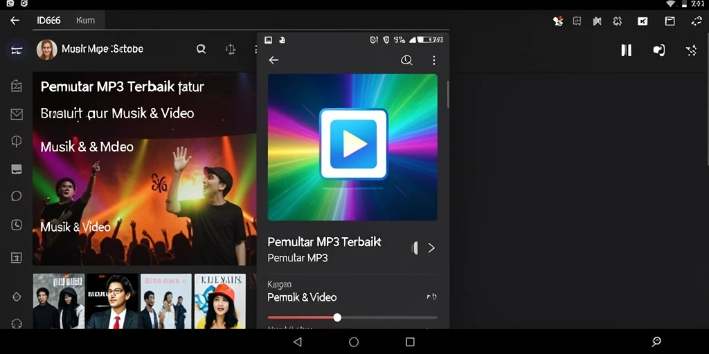 Tampilan antarmuka ID66 yang sederhana dan menarik untuk Pemutar MP3.