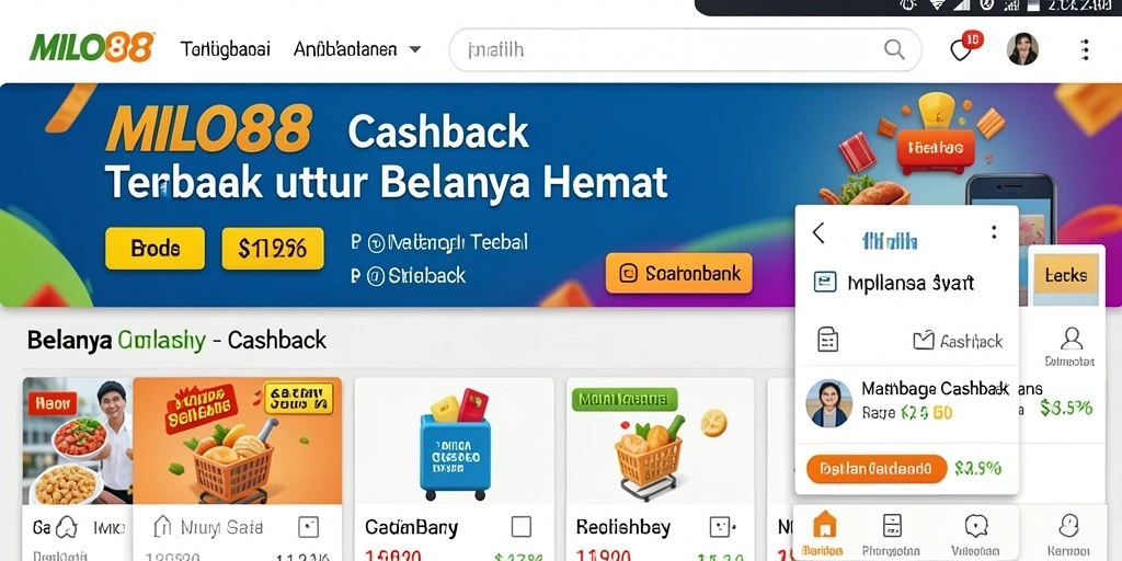 Tampilan aplikasi MILO88 yang sederhana dan fungsional untuk Cashback.
