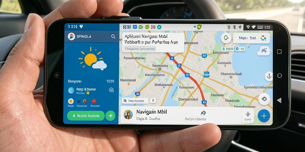 Antarmuka utama SPINGILA yang memudahkan navigasi mobil.